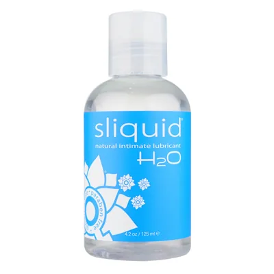 Glidecreme sammenligning: Sliquid H2O Water-based glidecreme 125 ml på hvid baggrund